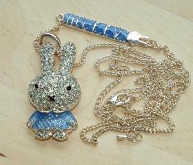 Miffy Diamante Pendant Long Chain Necklace 