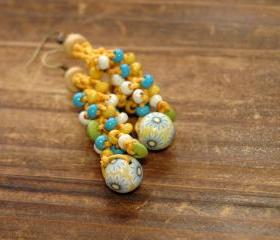 Bohemian Colour Mix Media Earrings