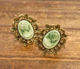  Madam Butterfly Vintage Lady Earrings
