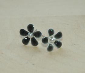 Lovely Shimmering Mini Frangipani Pearl Ear Studs