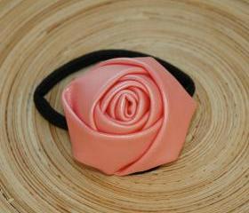Pastel Pink Leather Rose Hairband
